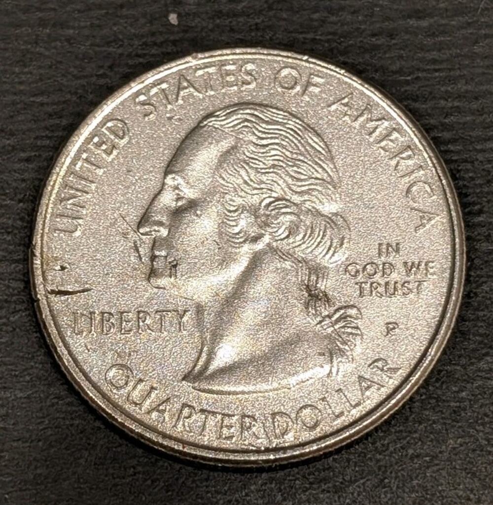 1999-P Delaware Quarter First State Collectible GOLD PLATED On Back Side UNIQUE
